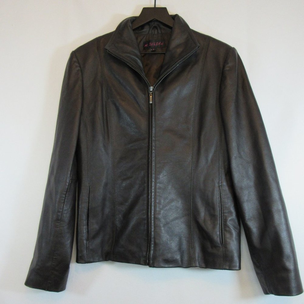 M Julian Soft Black Leather Full Zip Leather Jacket Coat